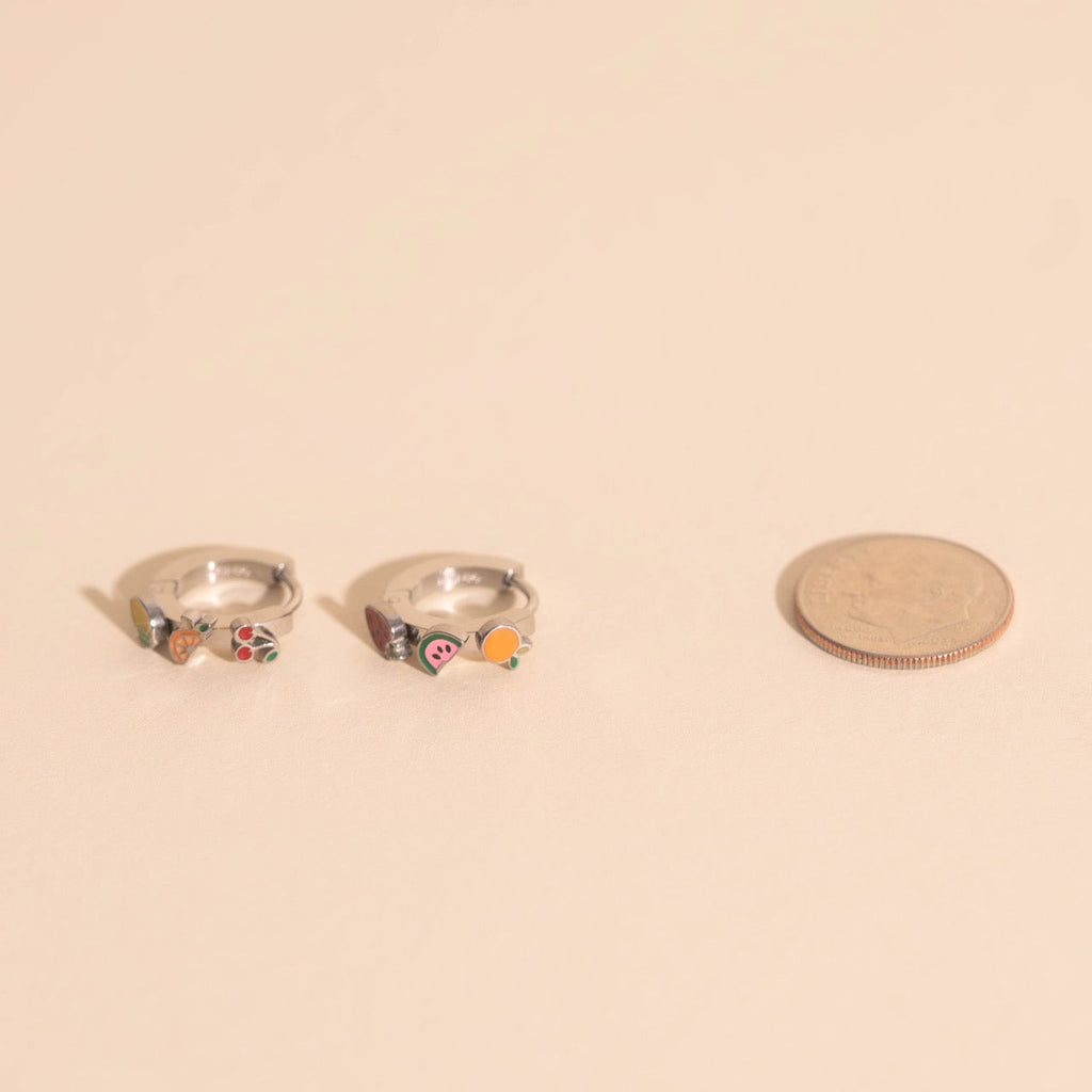 Fruit Loop 3D Huggie Hoop Earrings