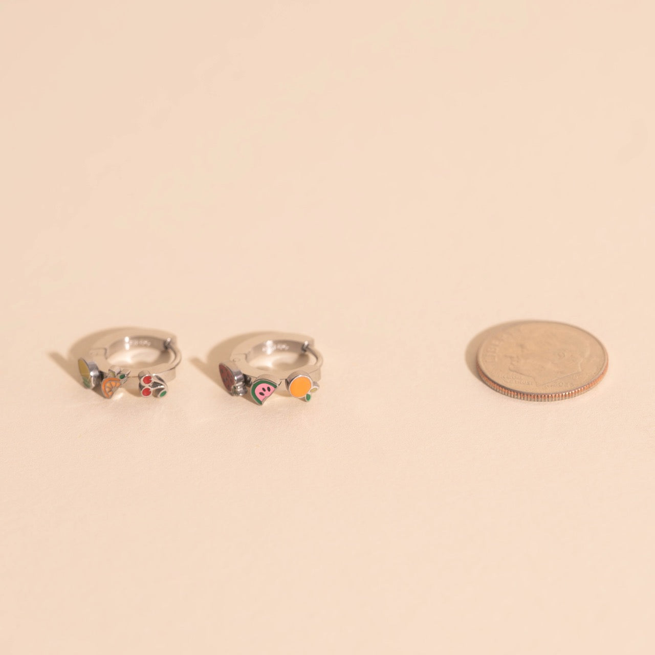 Fruit Loop 3D Huggie Hoop Earrings