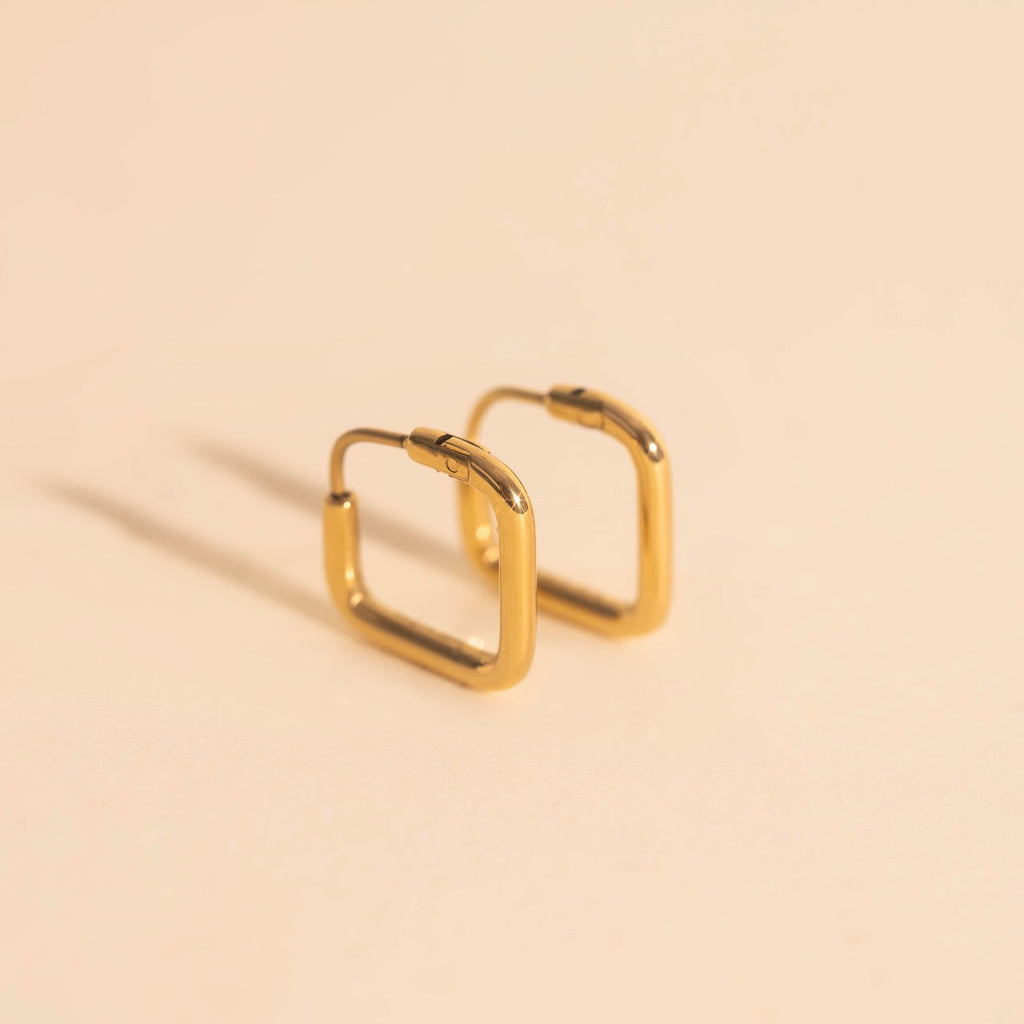 Diamond Rounded Huggie Hoop Earrings