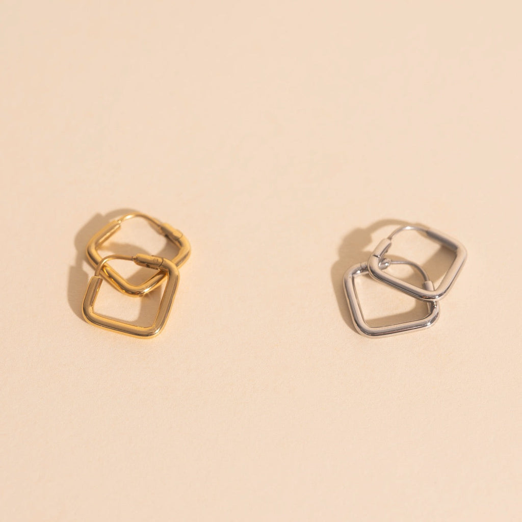 Diamond Rounded Huggie Hoop Earrings