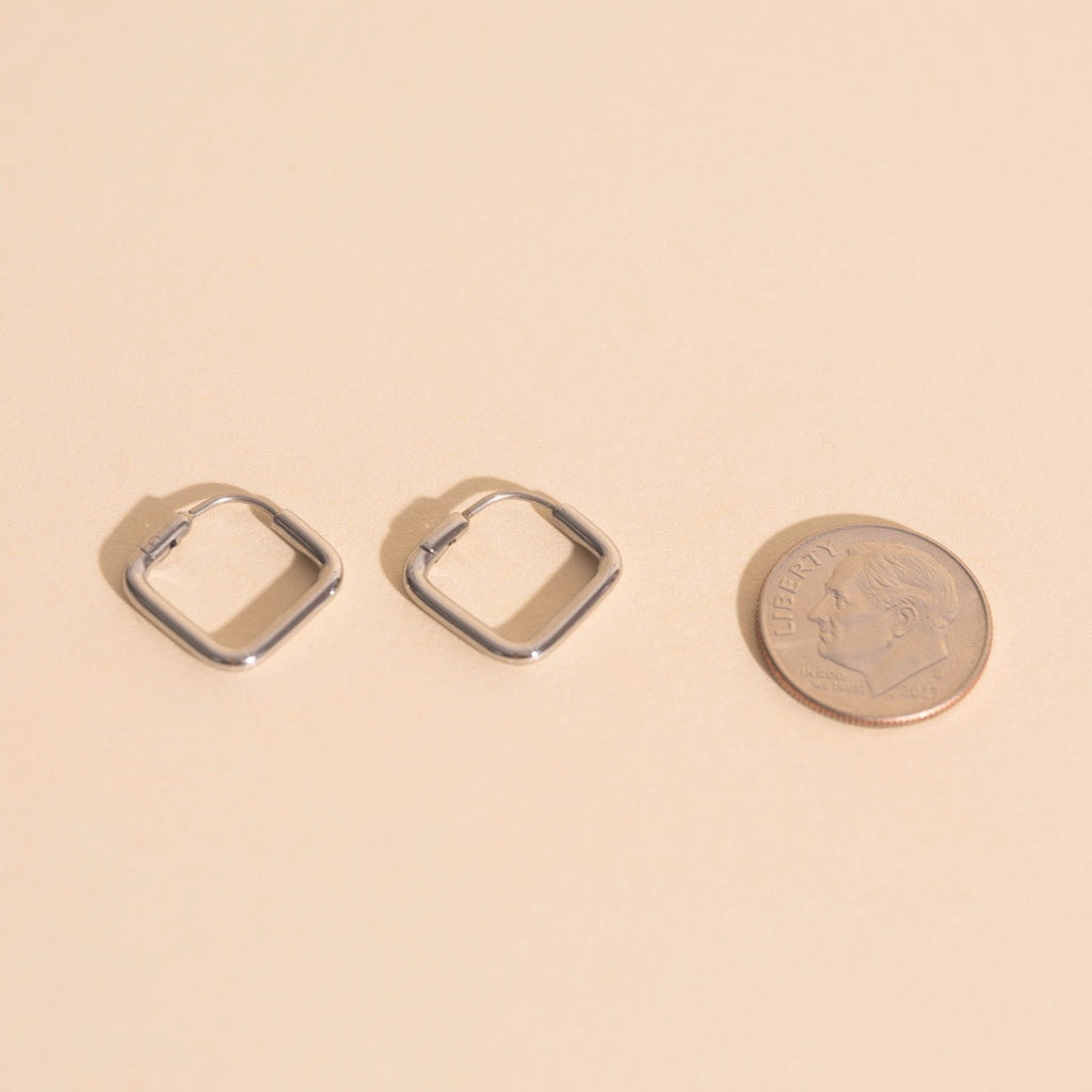 Diamond Rounded Huggie Hoop Earrings