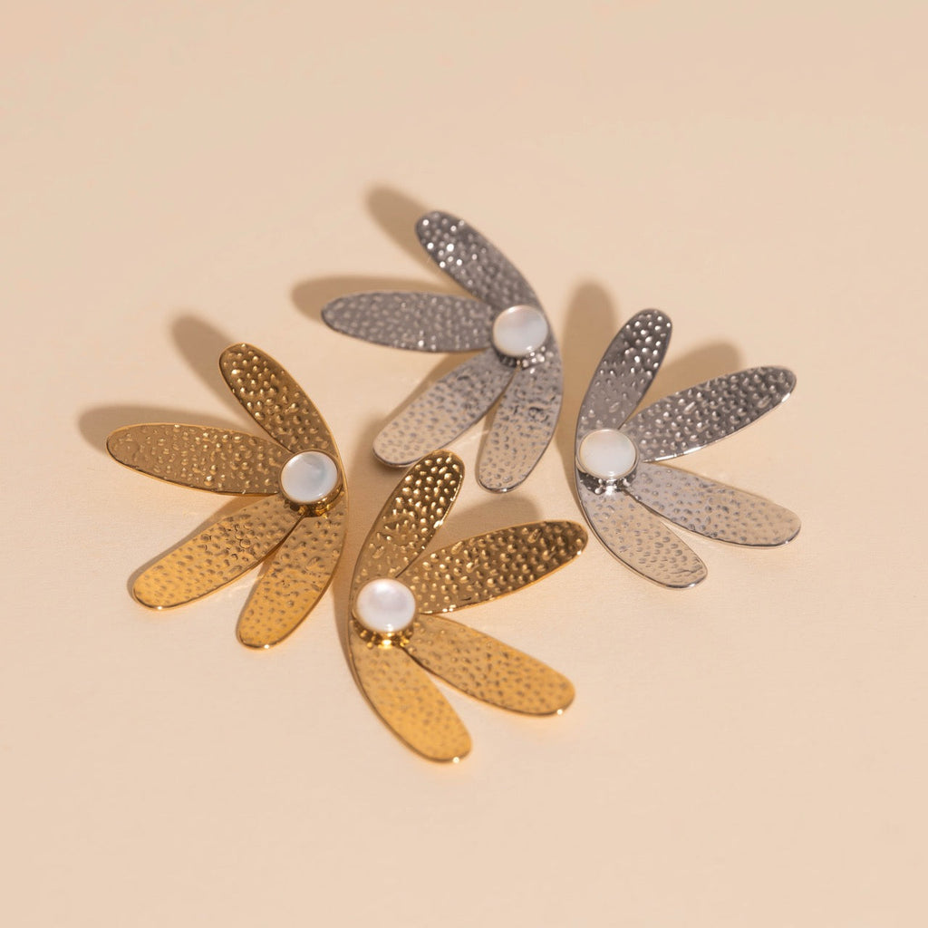 Jumbo Half Bloomed Stud Earrings