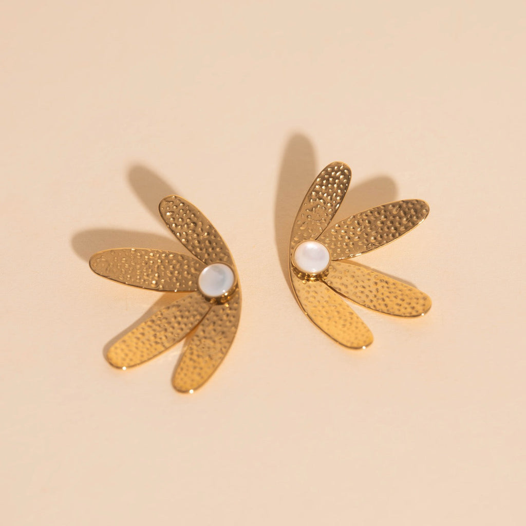Jumbo Half Bloomed Stud Earrings