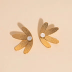 Jumbo Half Bloomed Stud Earrings by Oh Clementine