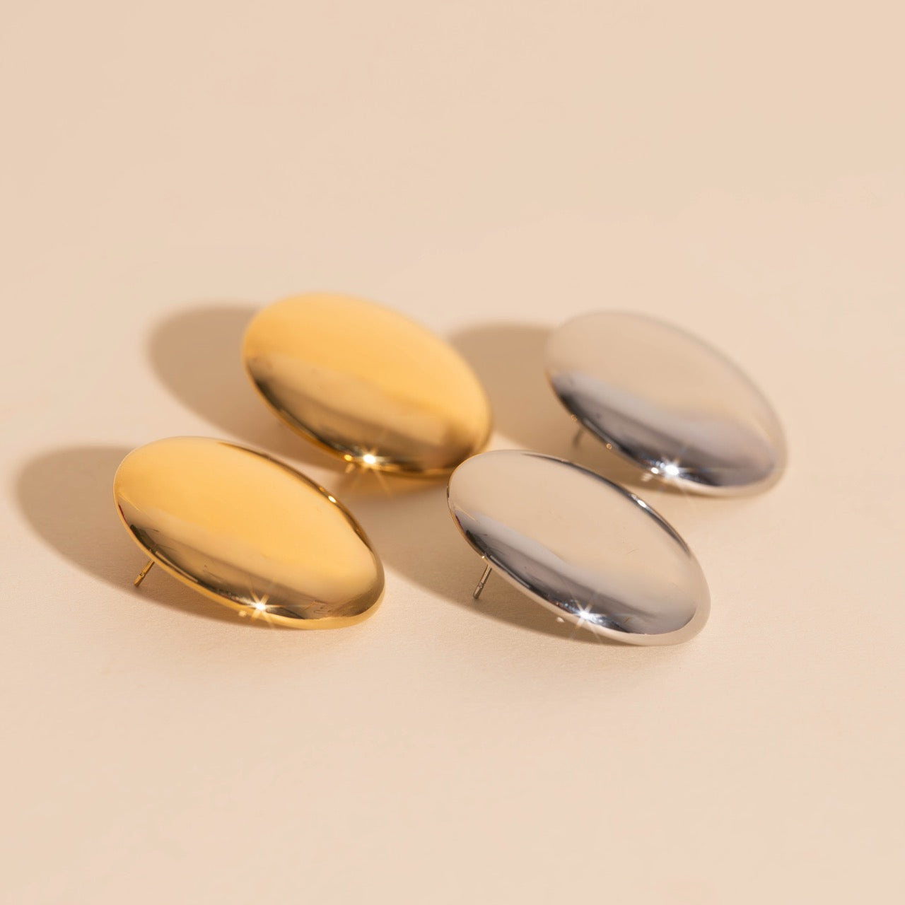 Jumbo Button Stud Earrings