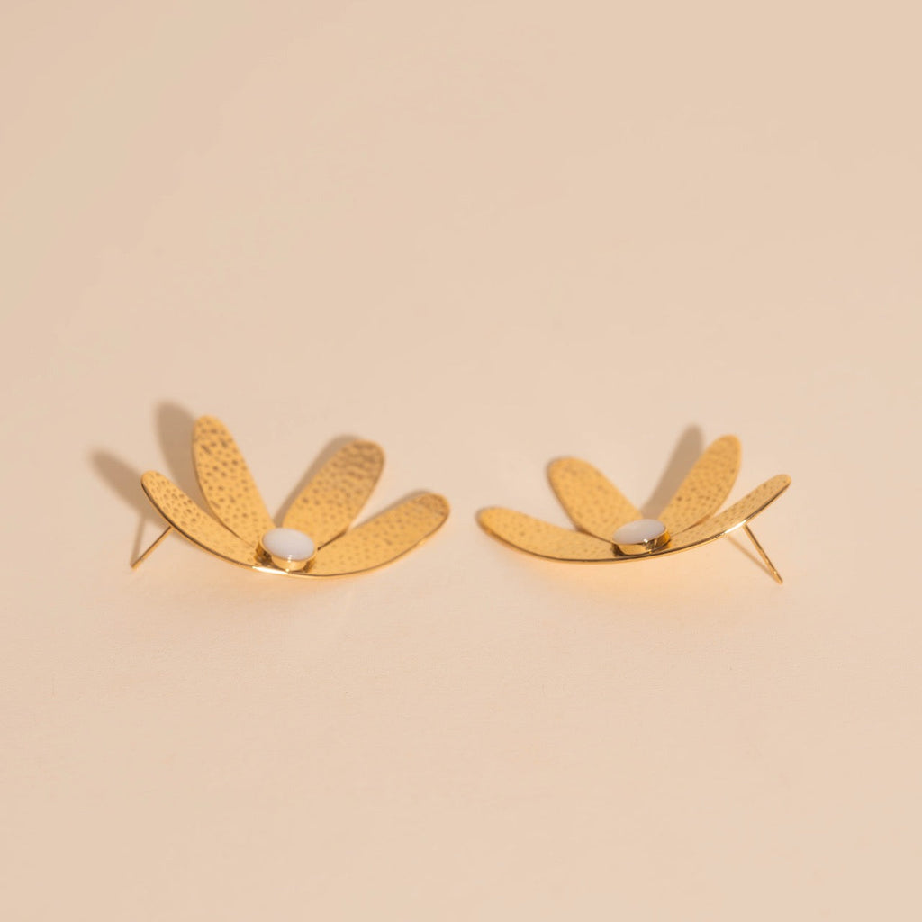 Jumbo Half Bloomed Stud Earrings