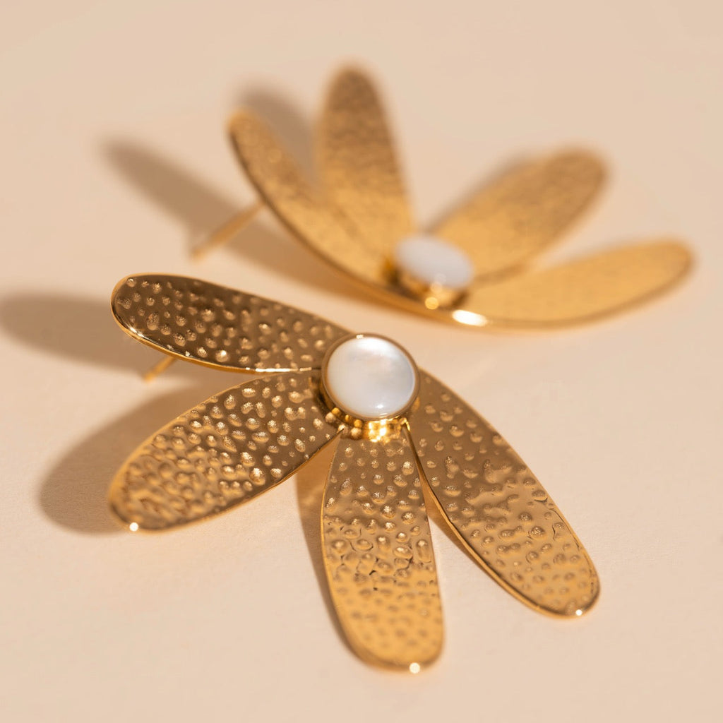 Jumbo Half Bloomed Stud Earrings