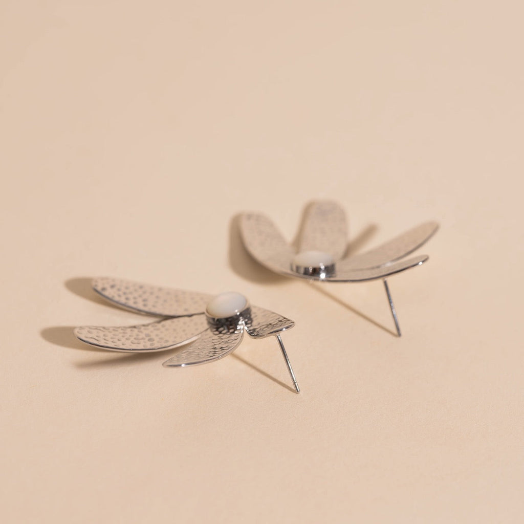 Jumbo Half Bloomed Stud Earrings
