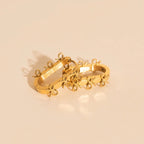 Stacked Rope Bow Oblong 3D Huggie Hoop Earrings by Oh Clementine