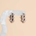 Stacked Rope Bow Oblong 3D Huggie Hoop Earrings by Oh Clementine