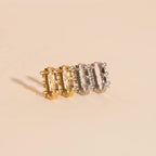 Stacked Rope Bow Oblong 3D Huggie Hoop Earrings by Oh Clementine