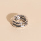 Hammered Chunky Rounded Huggie Hoop Earrings