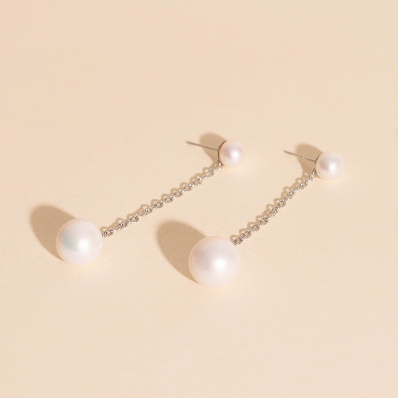 Pearl Line Stud Earrings