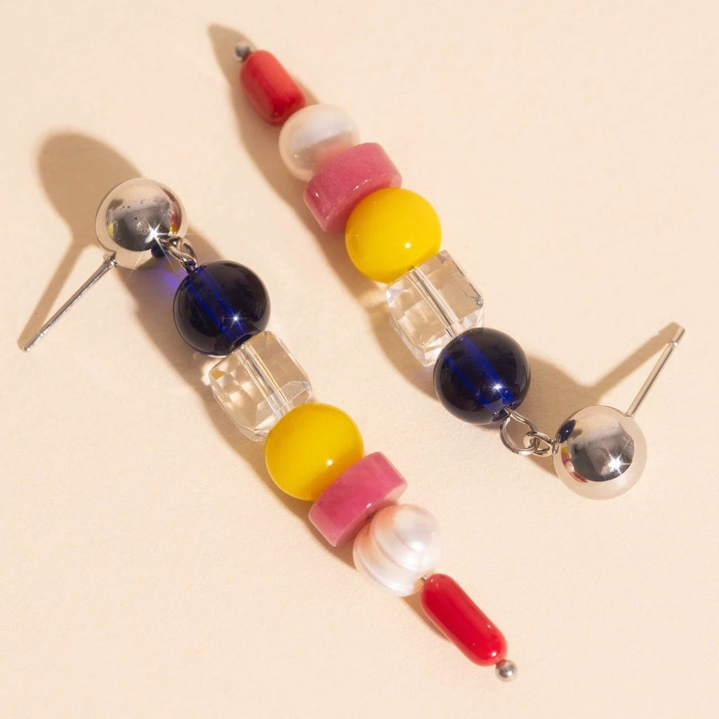 Sea Glass Dangle Stud Earrings by Oh Clementine