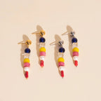 Sea Glass Dangle Stud Earrings by Oh Clementine