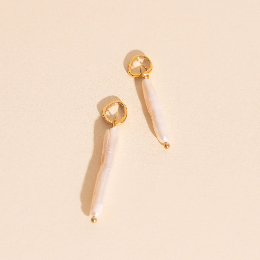 Sailor's Pearl Huggie Hoop Charms