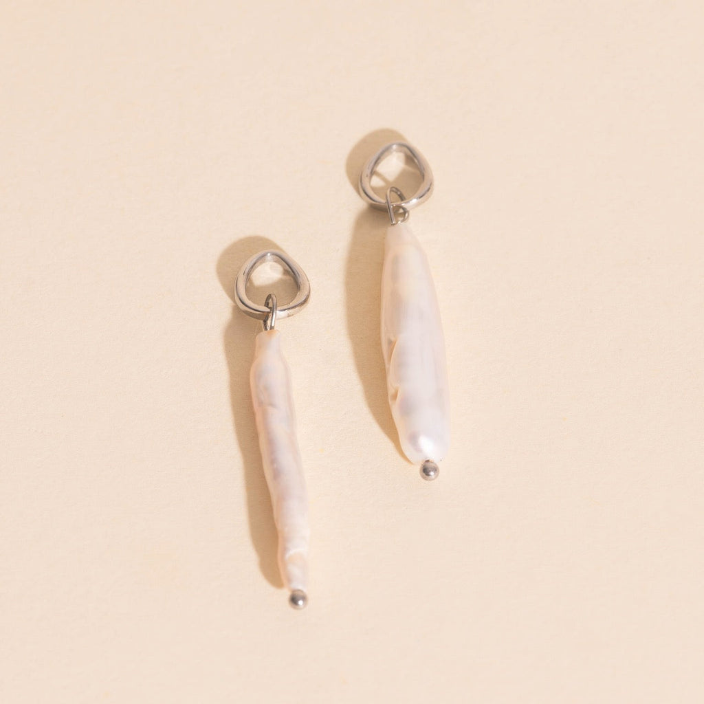 Sailor's Pearl Huggie Hoop Charms