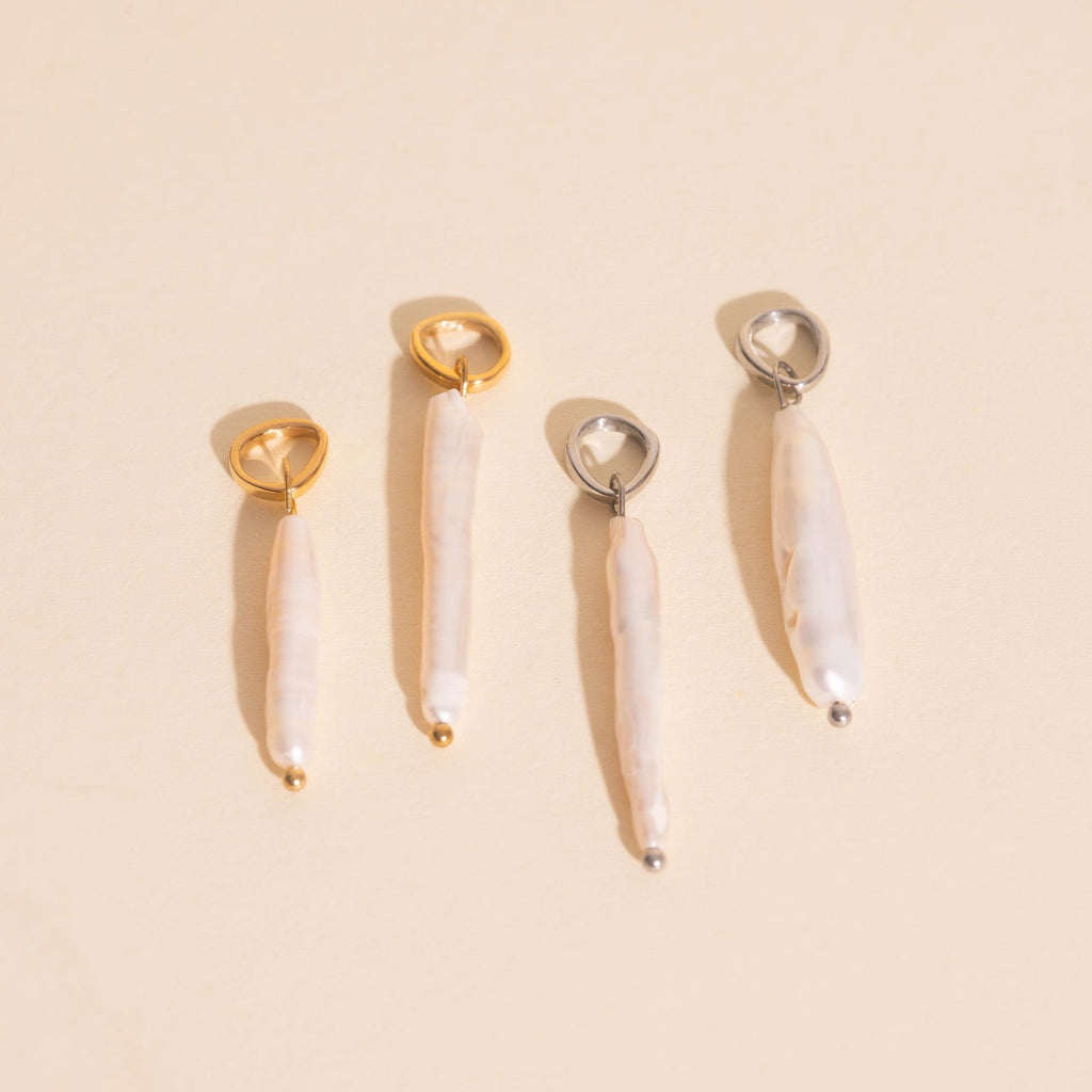 Sailor's Pearl Huggie Hoop Charms