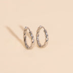 Twisted Rope Rounded Huggie Hoop Earrings