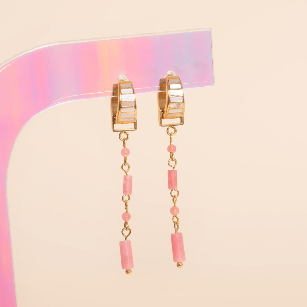 Pink Minnow Super Chunky Huggie Hoop Charms