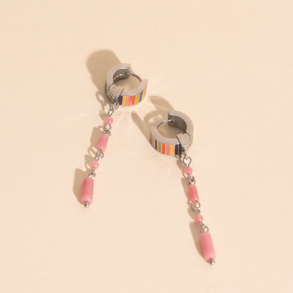 Pink Minnow Super Chunky Huggie Hoop Charms