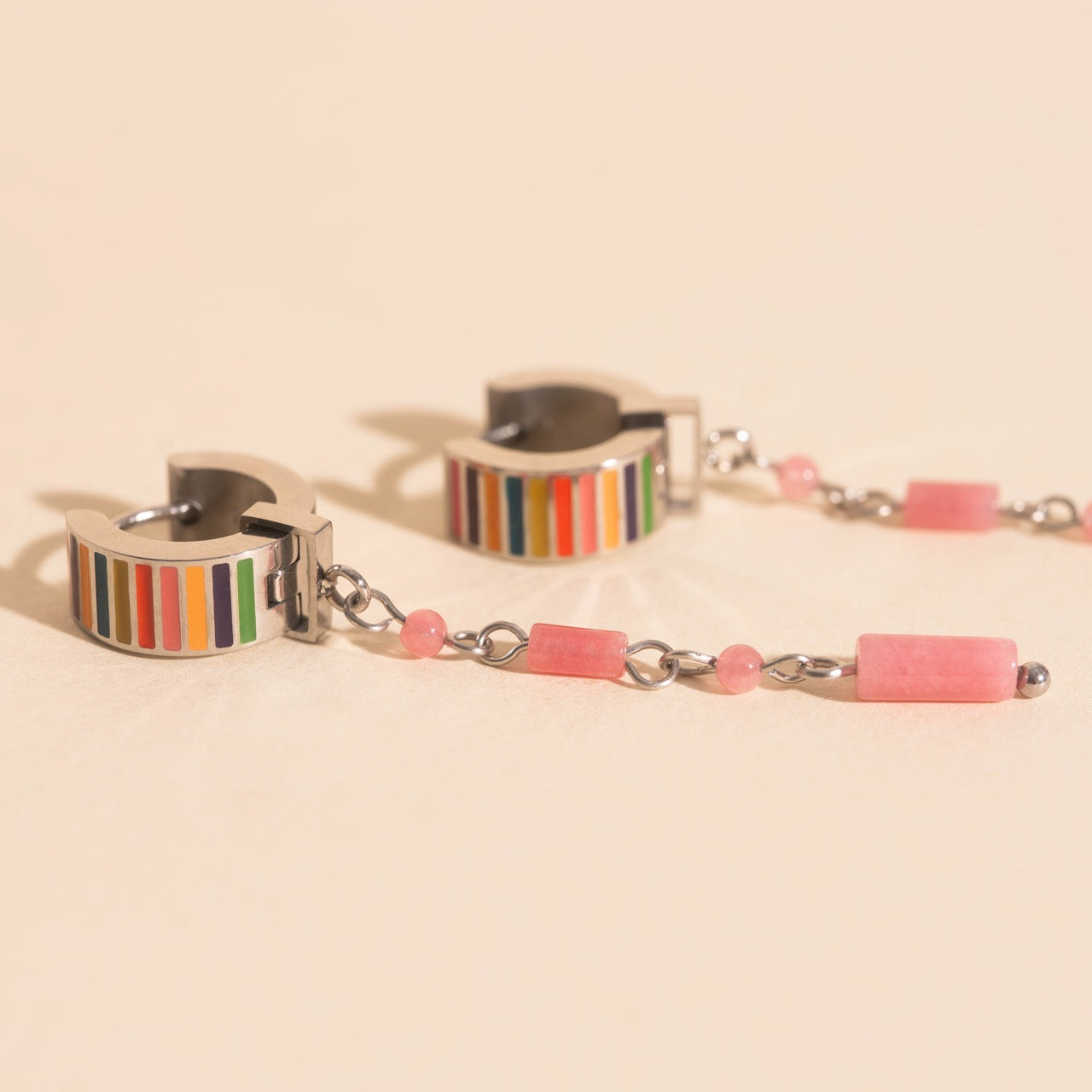 Pink Minnow Super Chunky Huggie Hoop Charms