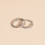Twisted Rope Rounded Huggie Hoop Earrings