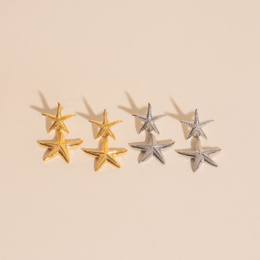 Starfish Dangle Stud Earrings