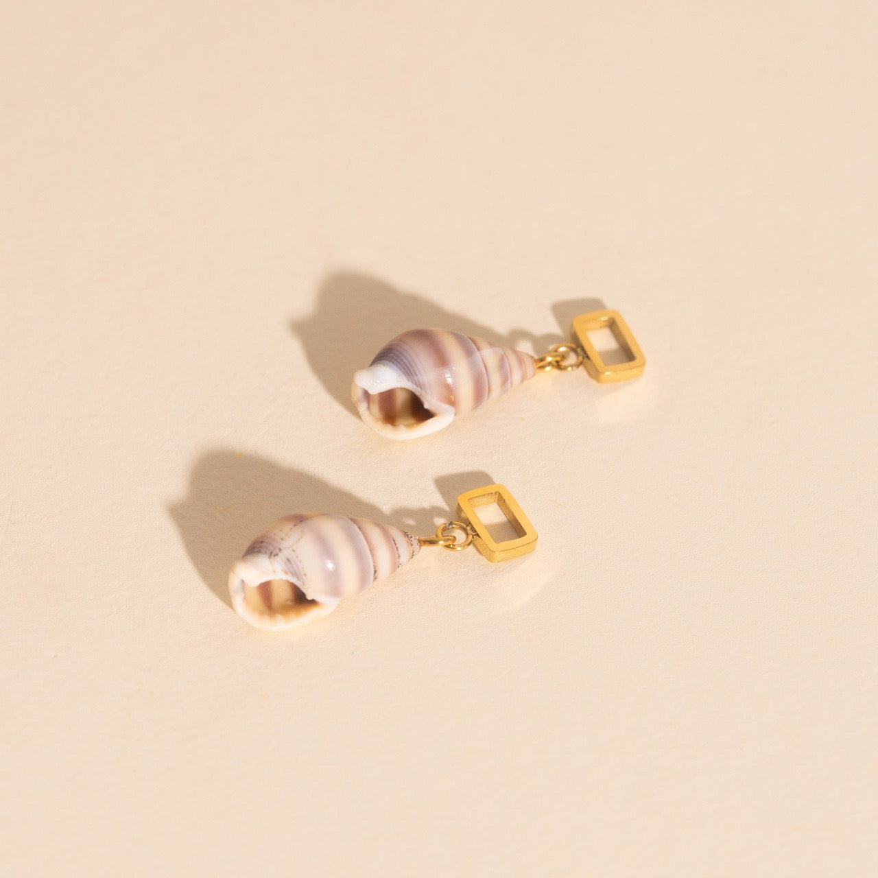 Spiral Shell Chunky Huggie Hoop Charms