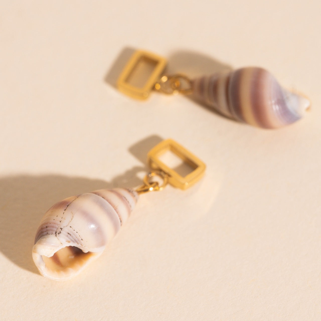 Spiral Shell Chunky Huggie Hoop Charms