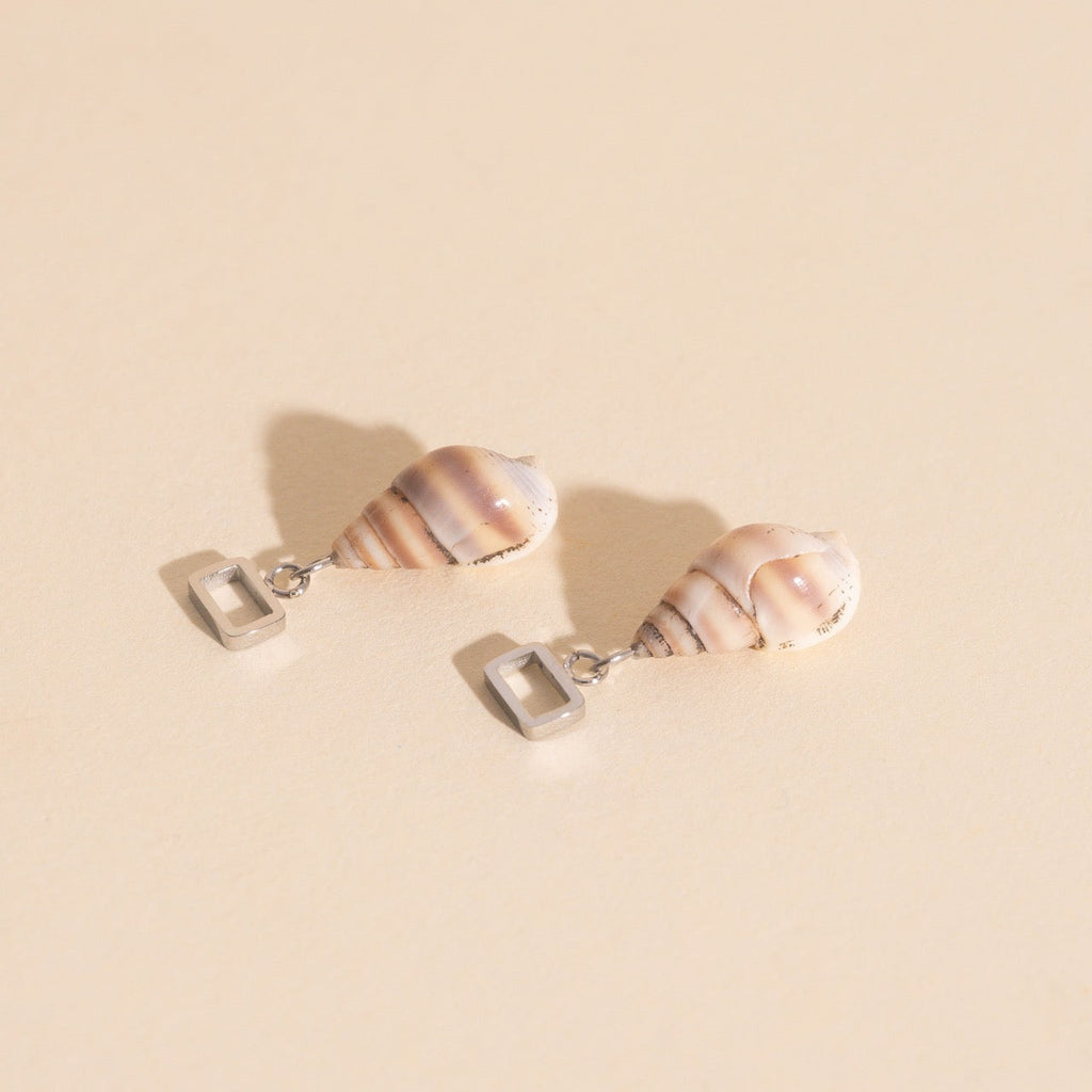 Spiral Shell Chunky Huggie Hoop Charms