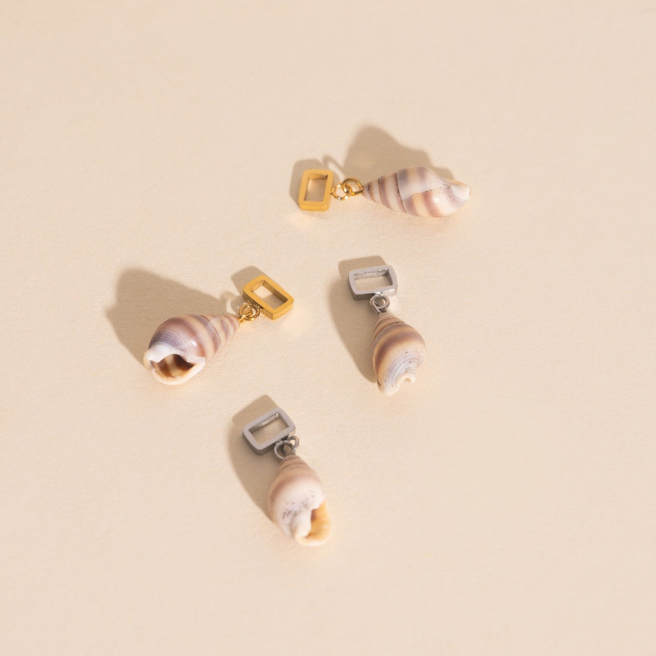 Spiral Shell Chunky Huggie Hoop Charms