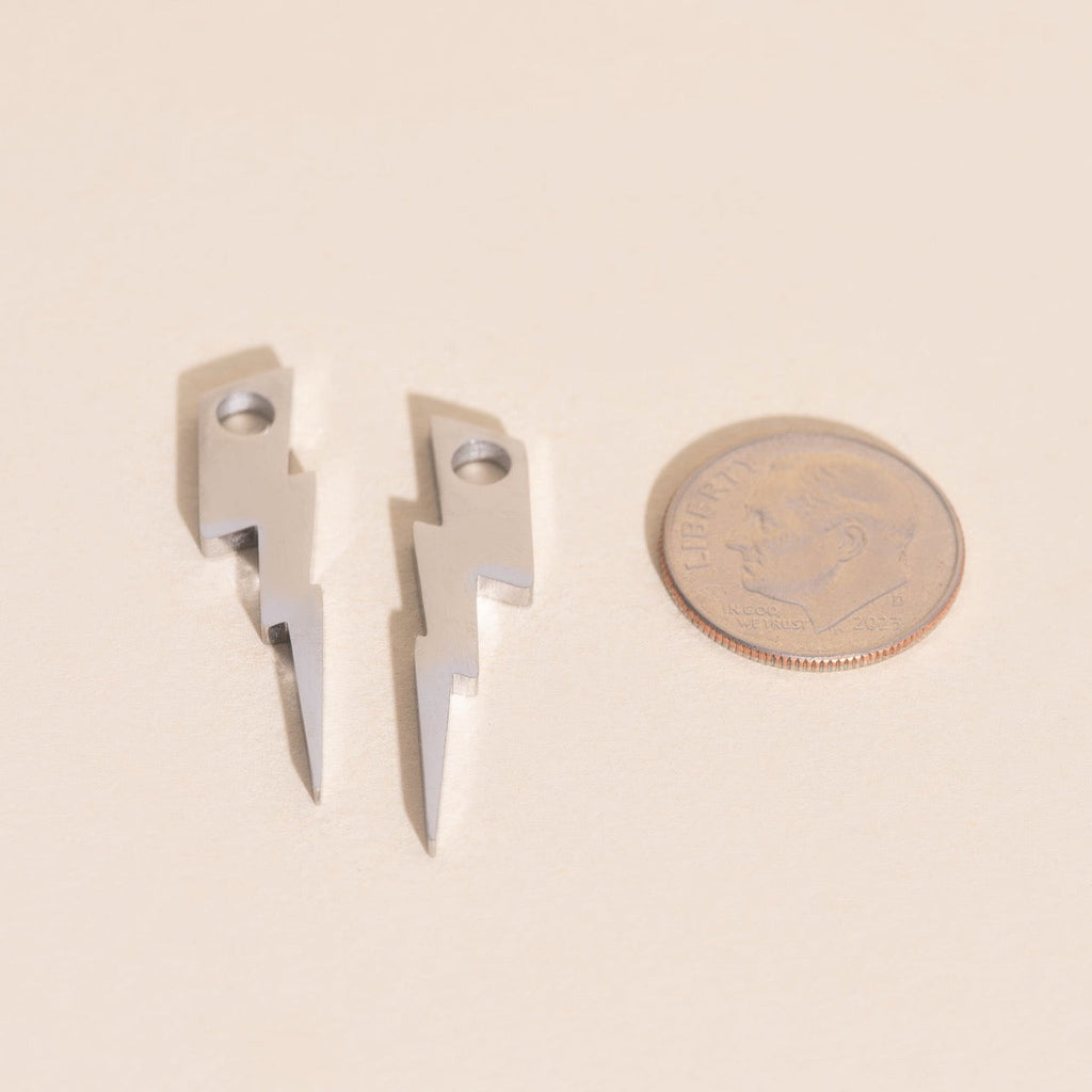Lightning Bolt Huggie Hoop Charms