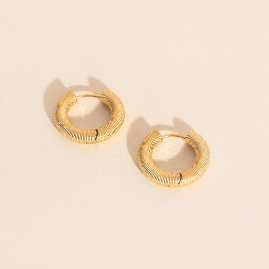 Coil Chunky Rounded Huggie Hoop Earrings