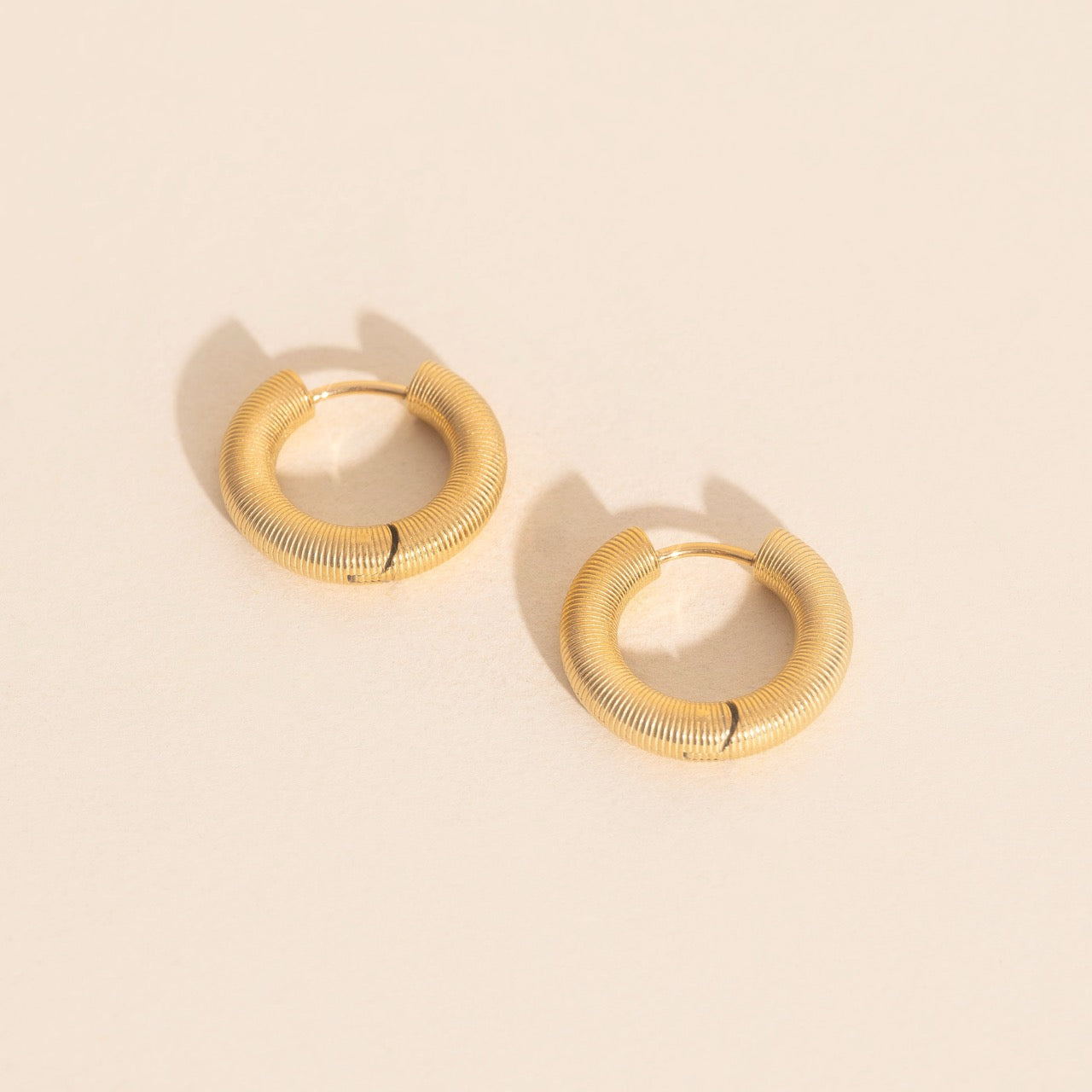Coil Chunky Rounded Huggie Hoop Earrings