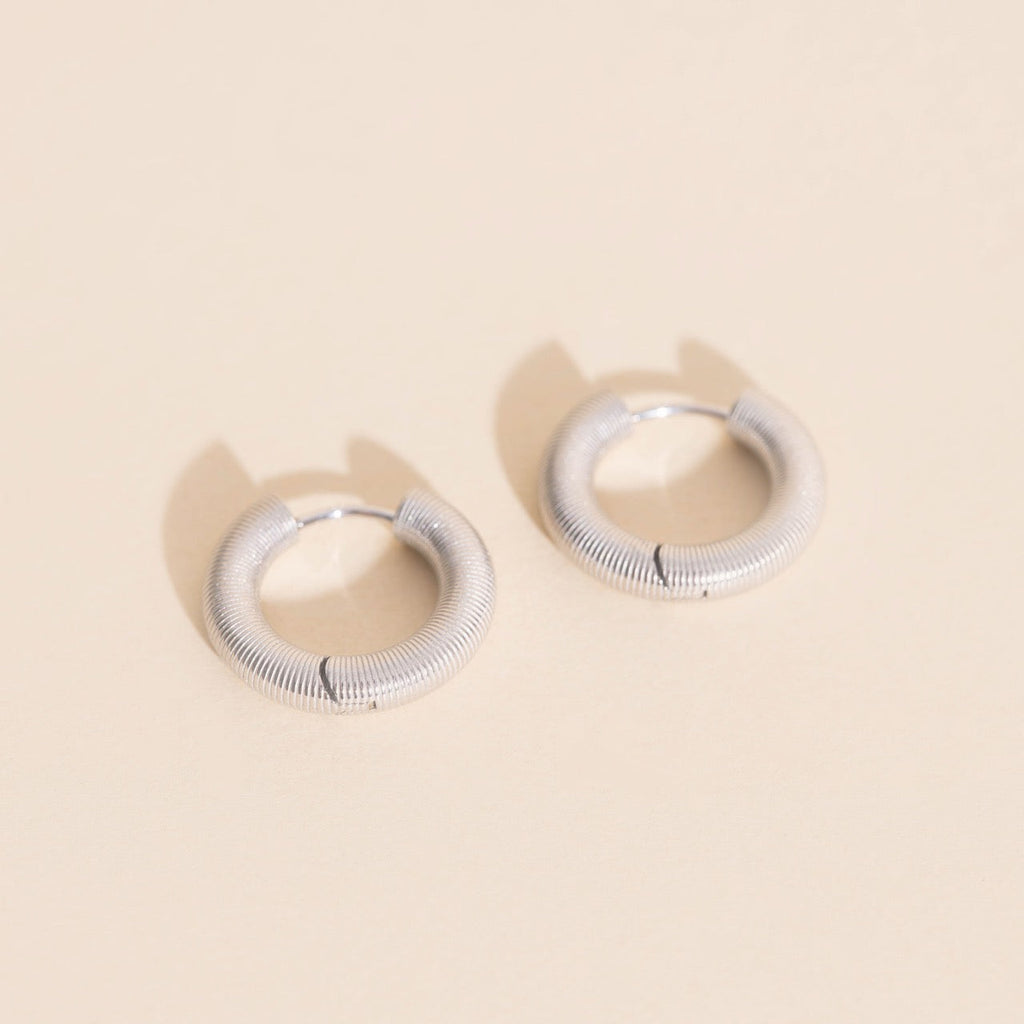 Coil Chunky Rounded Huggie Hoop Earrings