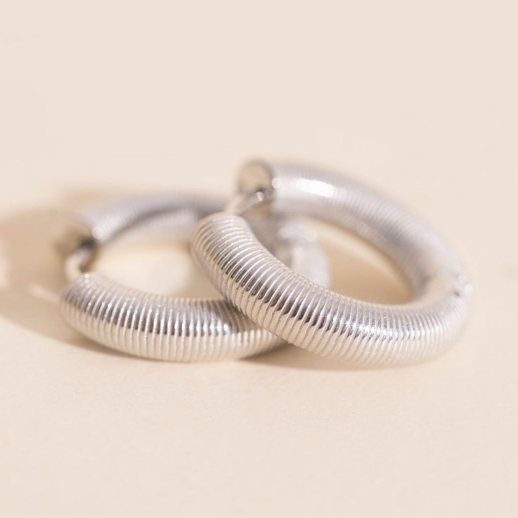 Coil Chunky Rounded Huggie Hoop Earrings