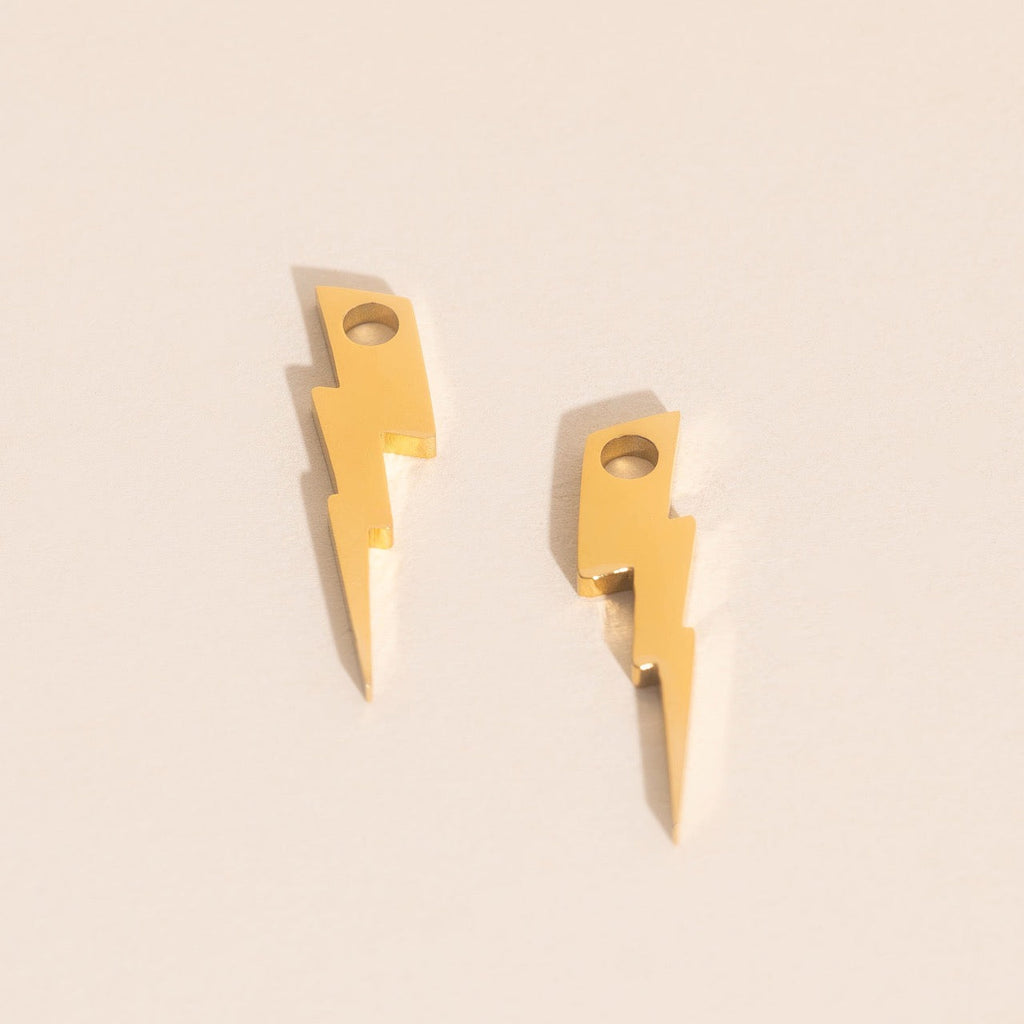 Lightning Bolt Huggie Hoop Charms