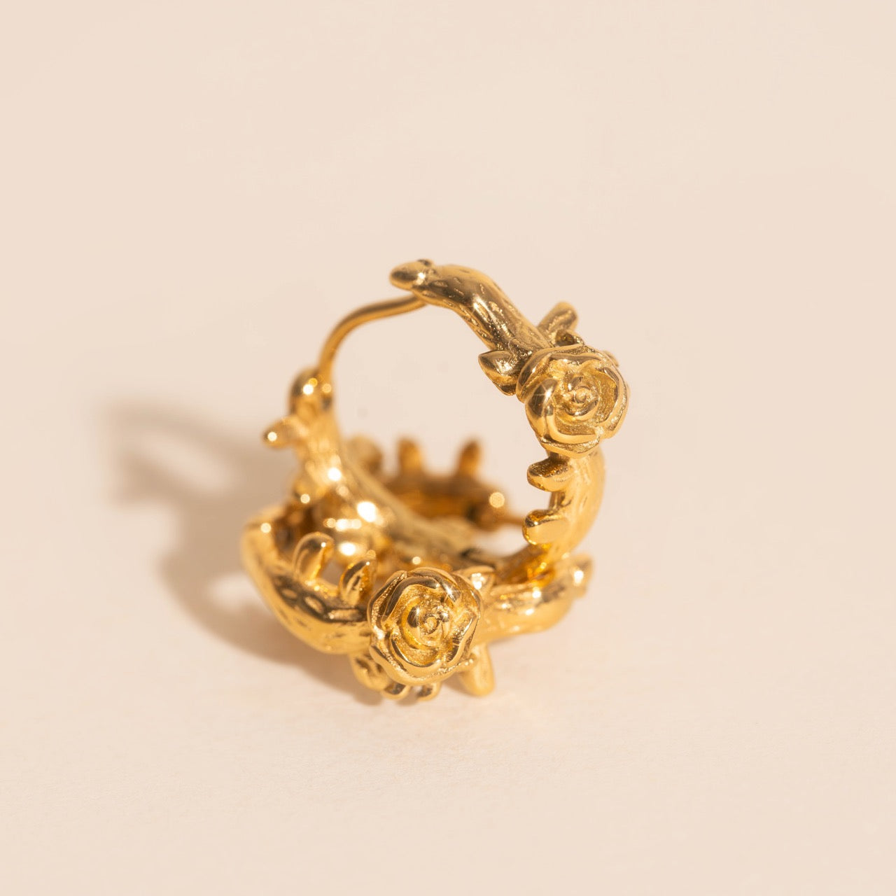 Climbing Rose Huggie Hoop Earrings