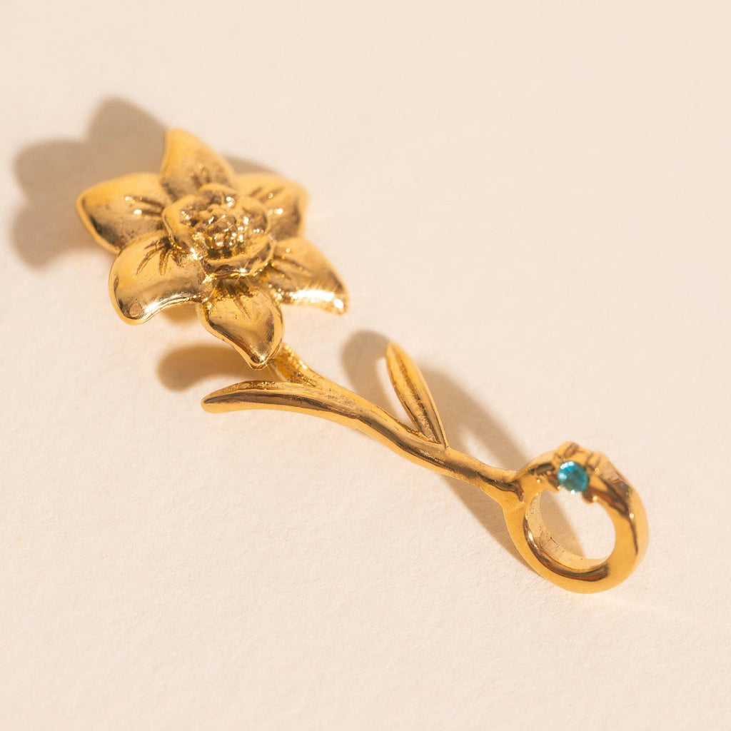March Daffodil Birth Flower Necklace Charm