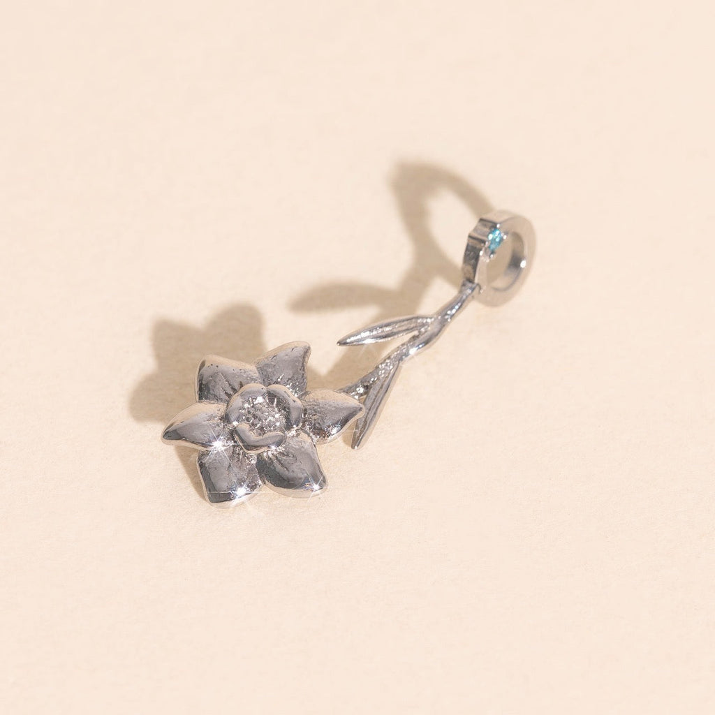March Daffodil Birth Flower Necklace Charm