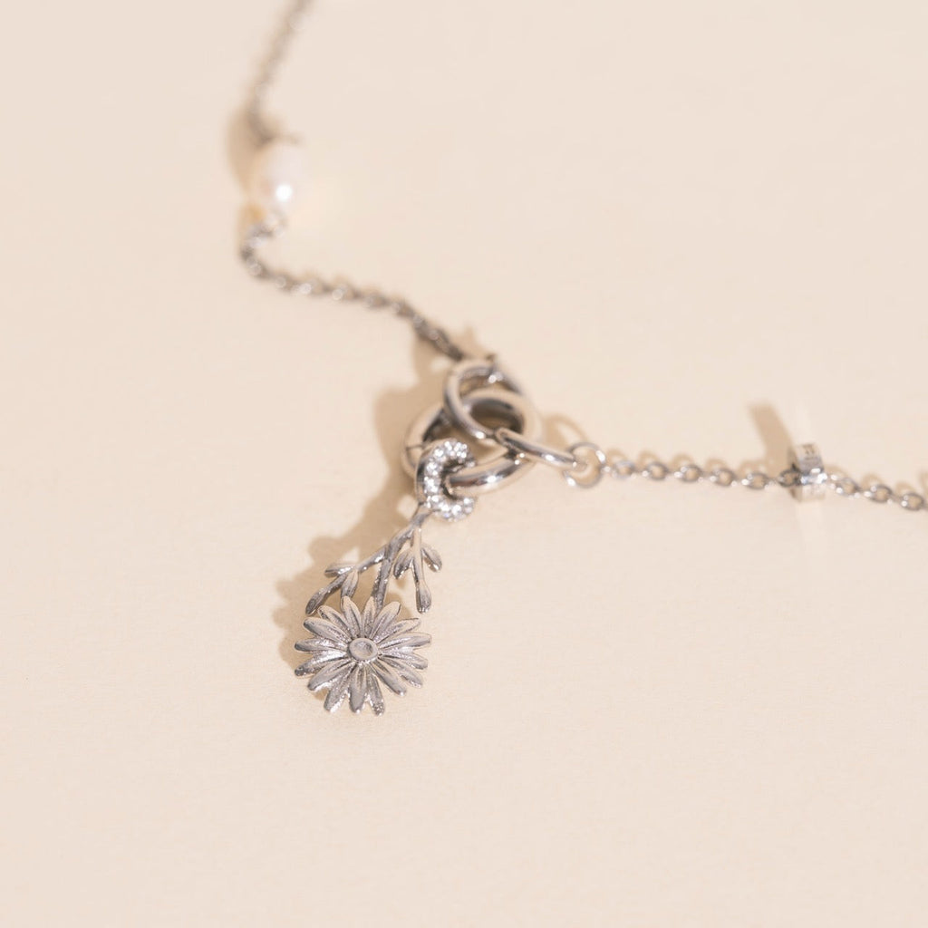 April Daisy Birth Flower Necklace Charm