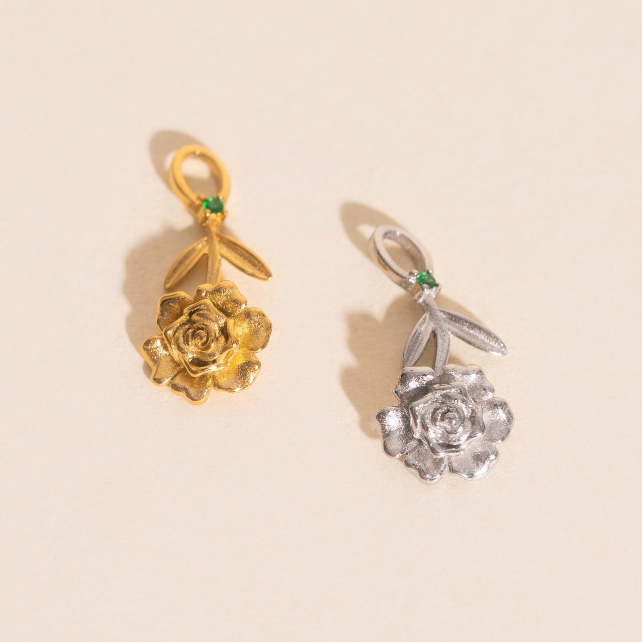 May Peony Birth Flower Necklace Charm