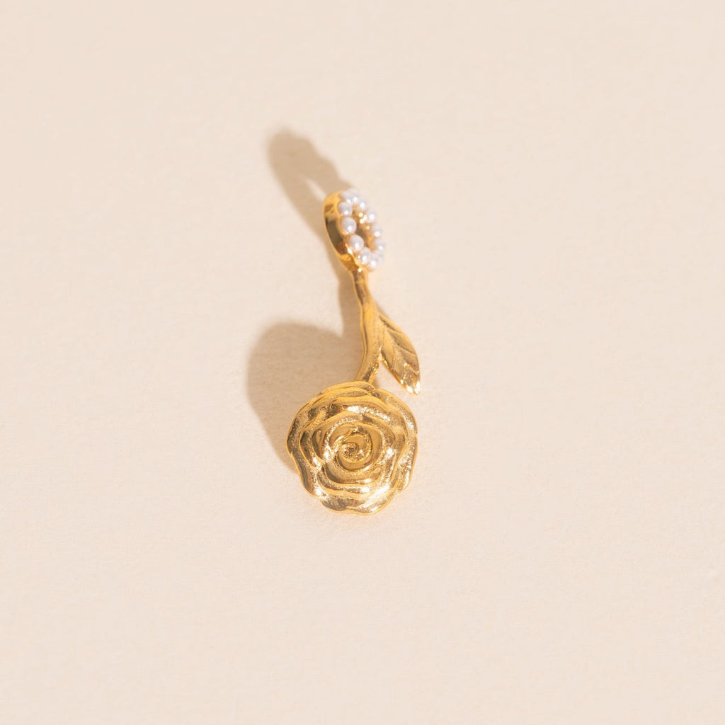 June Rose Birth Flower Necklace Charm