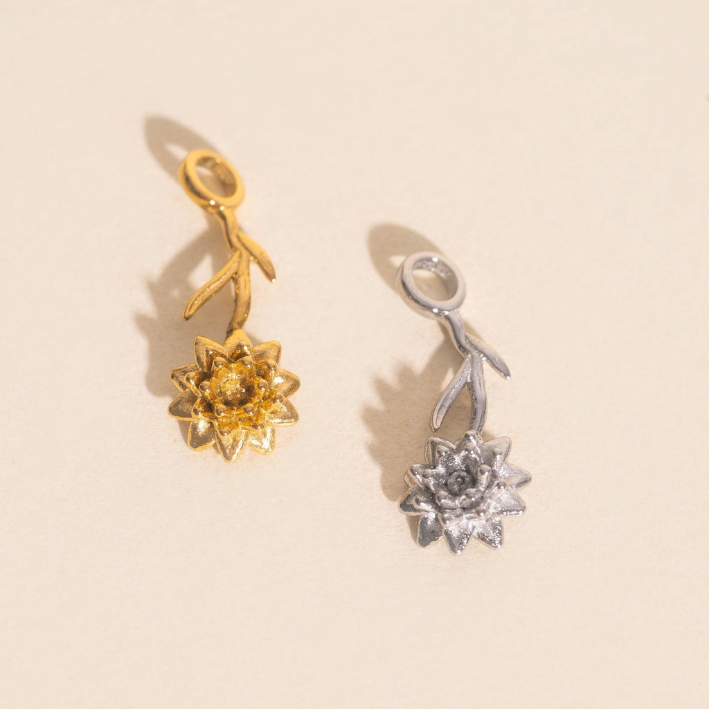 July Lily Birth Flower Necklace Charm