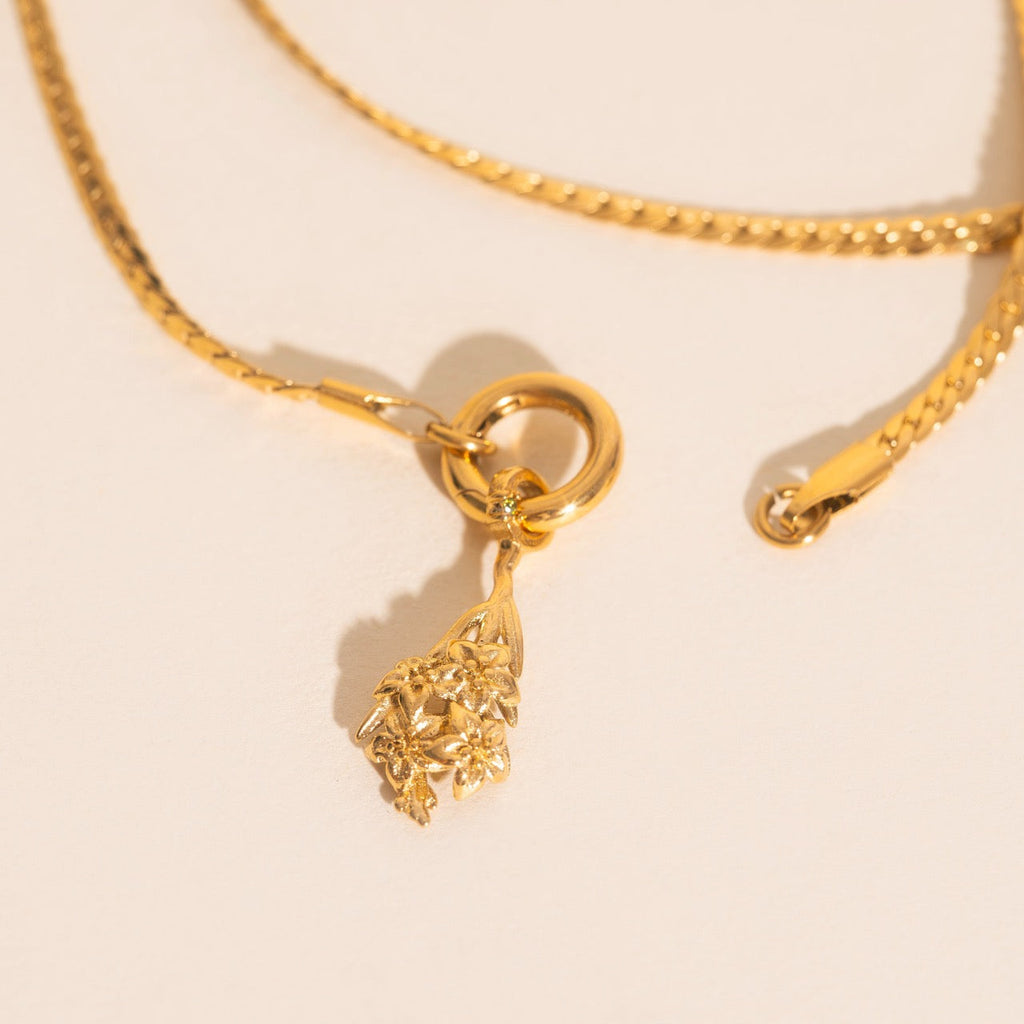 August Gladiolus Birth Flower Necklace Charm