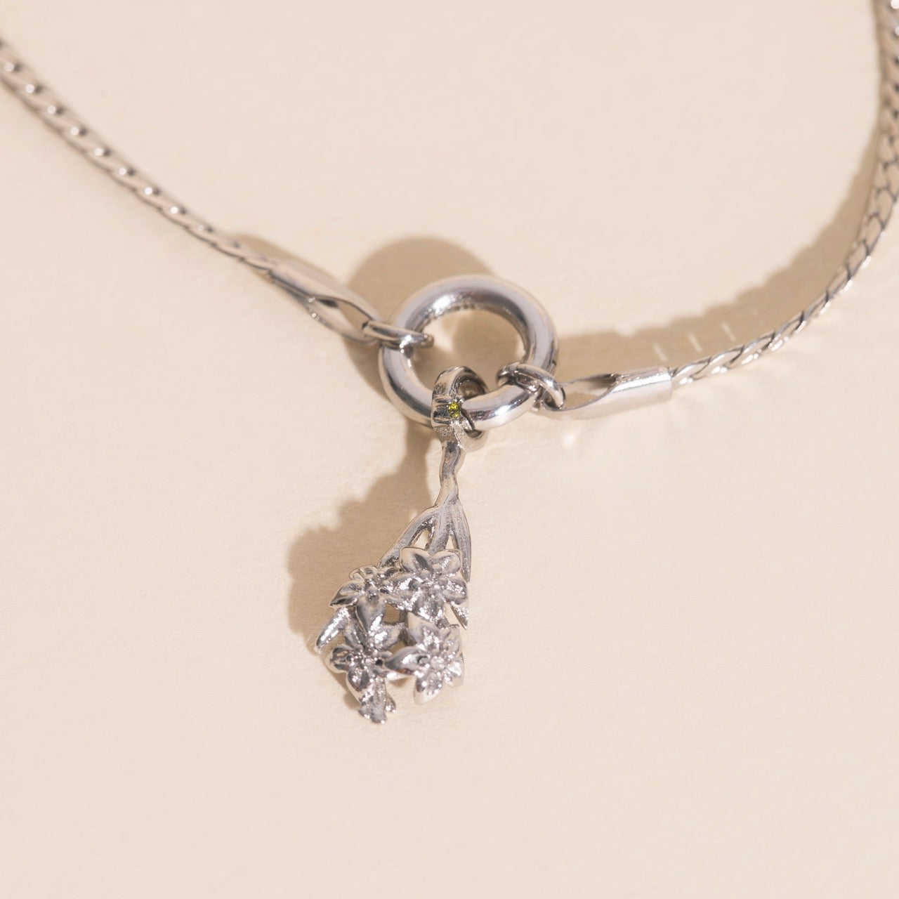 August Gladiolus Birth Flower Necklace Charm