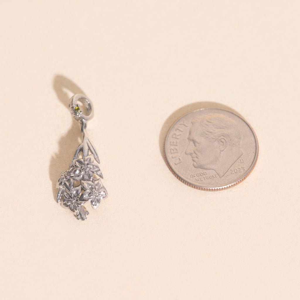 August Gladiolus Birth Flower Necklace Charm