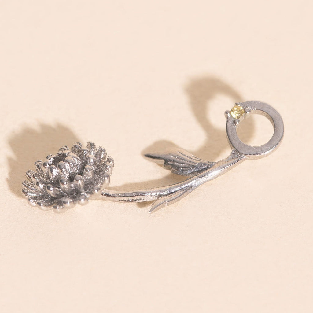 November Chrysanthemum Birth Flower Necklace Charm