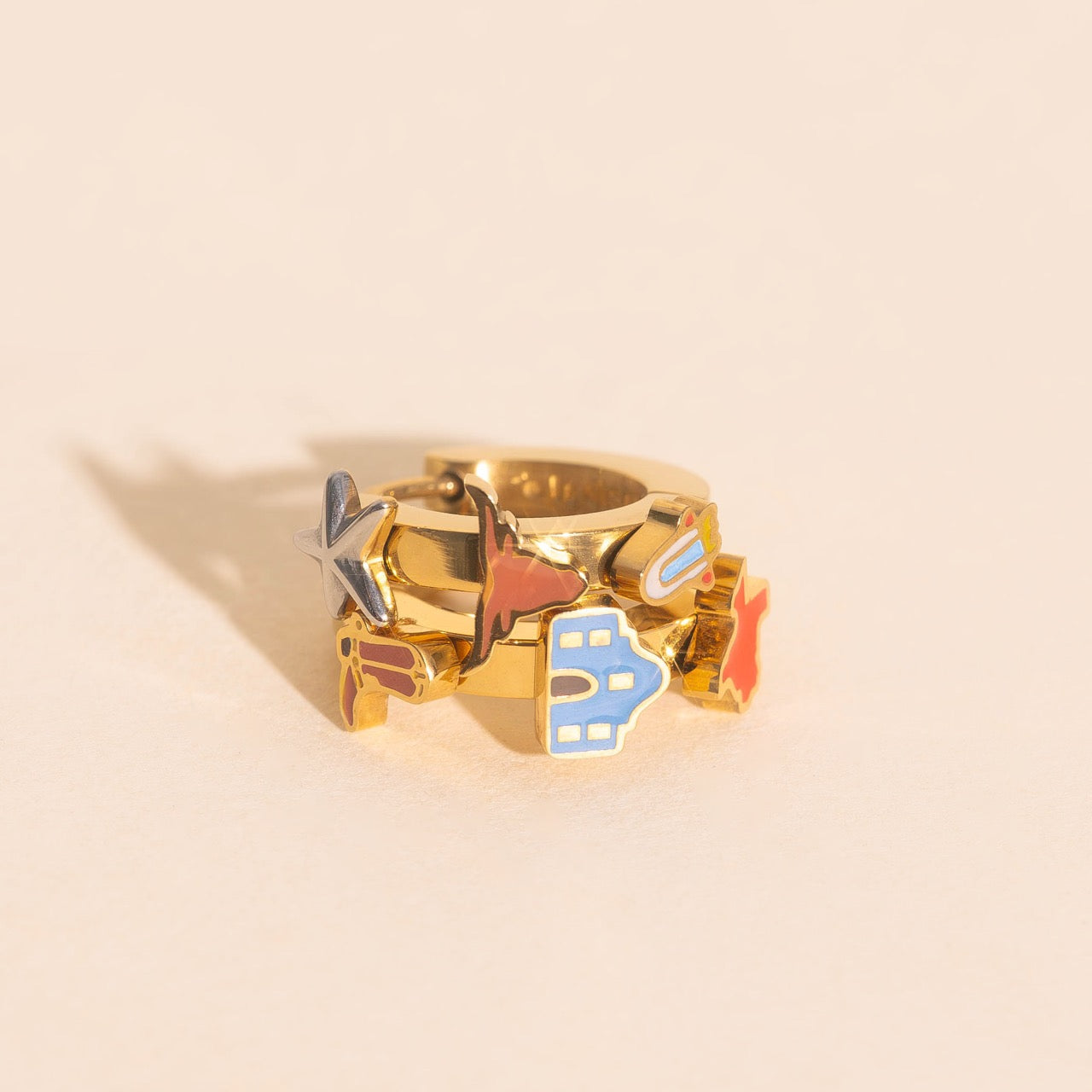 Texas 3D Huggie Hoop Earrings